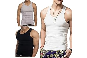 3 Packs Mens Premium Quality 100% Cotton Tank Top A-Shirt Wife Beater Undershirt
