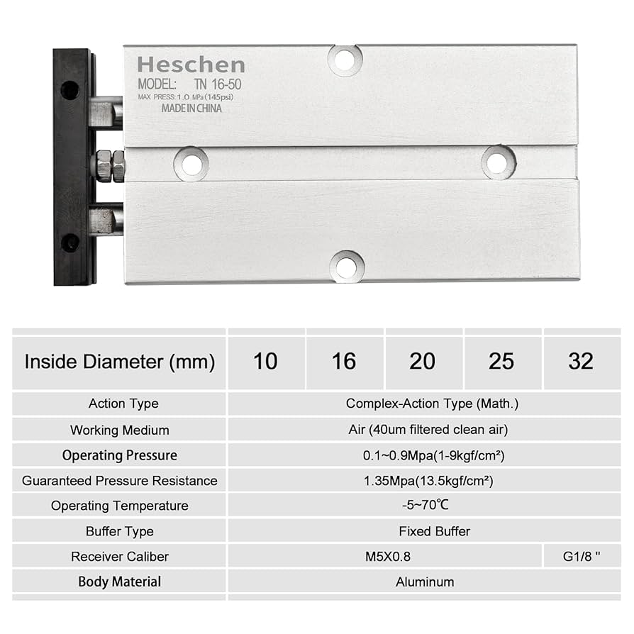 40mm Bore 50mm Stroke Double Action Pneumatic Actuator Air Cylinder SDA 40-50