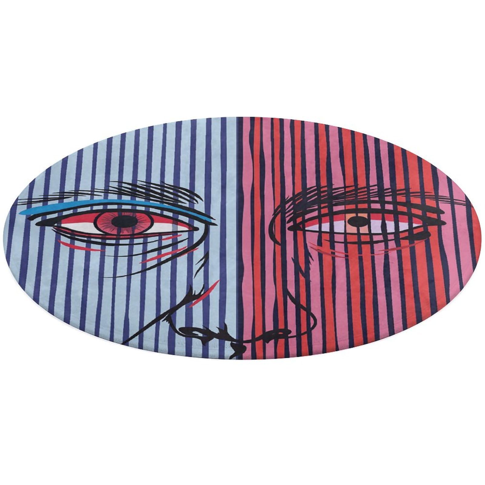 Alfombra pequeña lavable con estampado de ojos para una decoración del hogar práctica