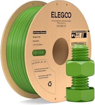 ELEGOO ABS Filament 1.75mm Olive Green 1KG, Heat Resistant 3D Printer Filament High Toughness & Impact Resistance, 1kg spooll2.2lbs Fits for Most FDM Printer
