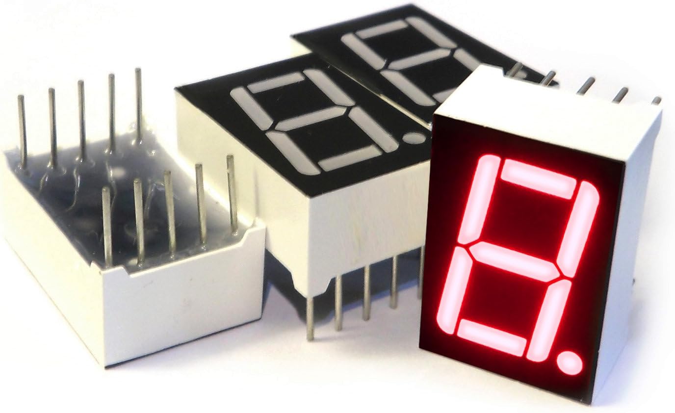IS112 7-Segment LED Display, 1 Digit Red Common Anode (Pack of 4)