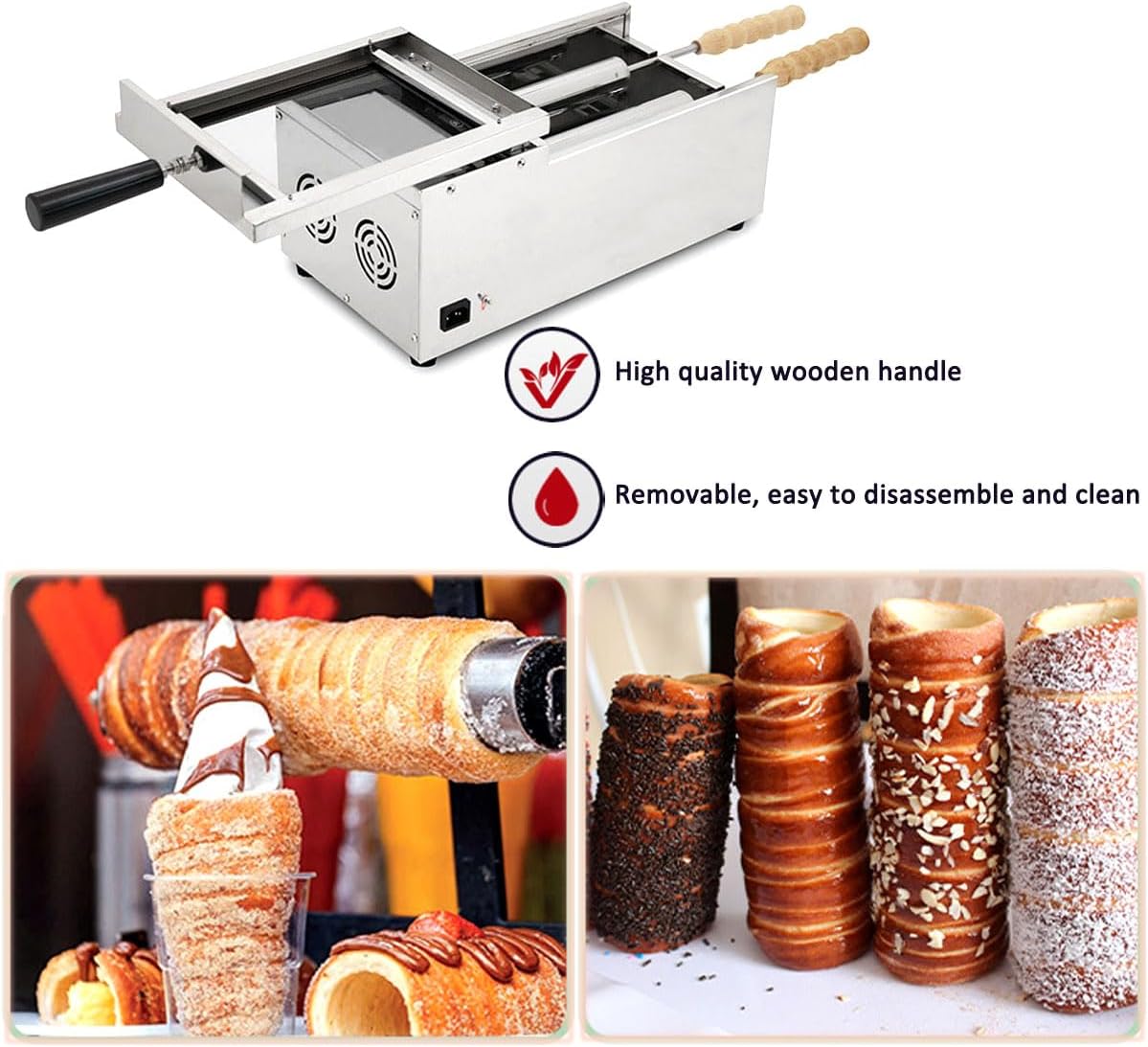 INTBUYING 1500 watt Chimney Cake & Cone Maker