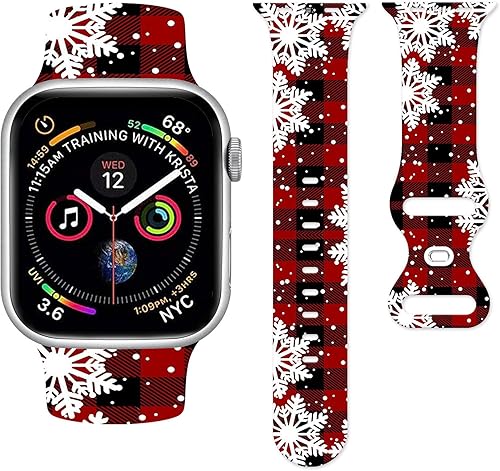 Miniatura 1 de Correas de reloj de Navidad compatibles con Apple Watch Band de 1.496 in, 1.575 in, 1.614 in, 1.654 in, 1.732 in, 1.772 in, iWatch SE Series 8 7 6 5