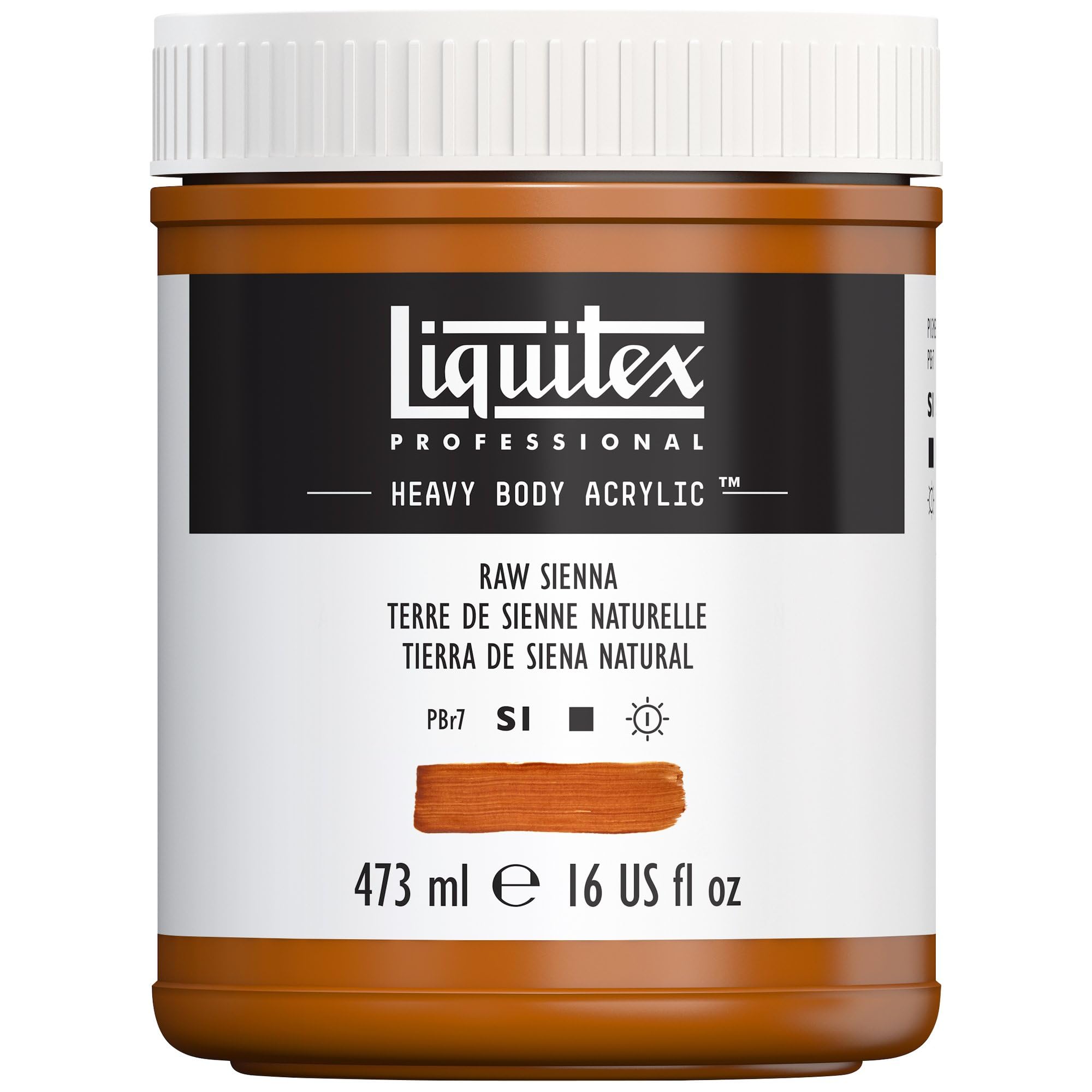 Liquitex 4412330 Professional Heavy Body Acrylfarbe in Künstlerqualität mit ausgezeichneter Lichtechtheit in buttriger Konsistenz, 473ml Topf - Siena Natur