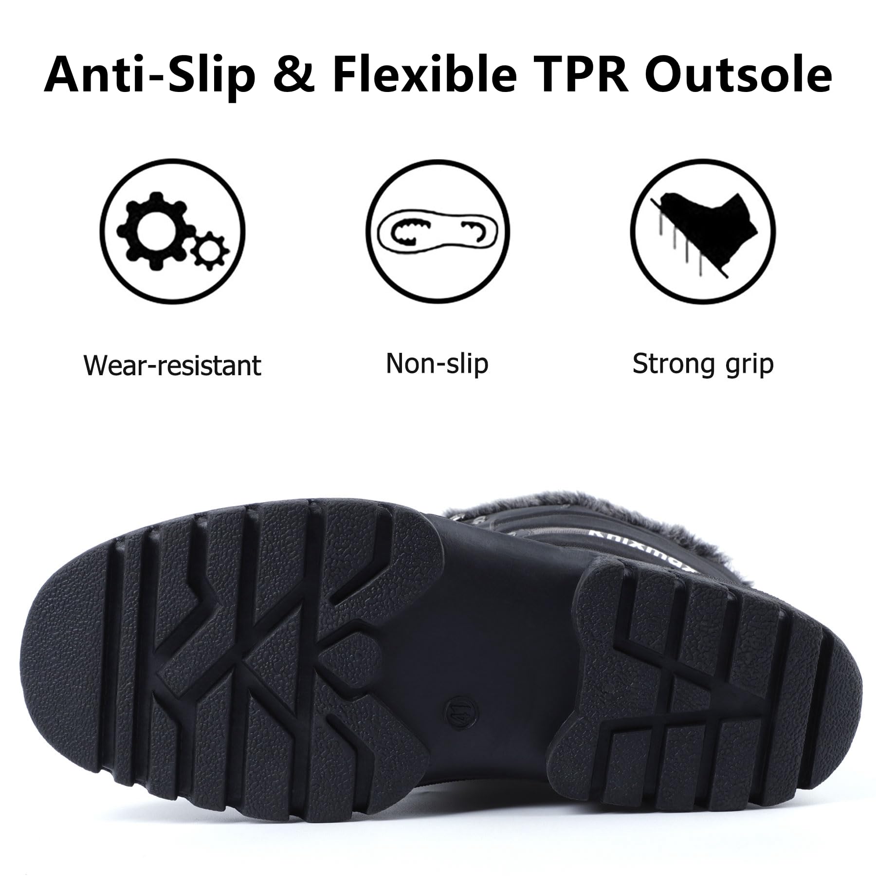 Knixmax Stivali da Neve per Donna e Uomo Stivali Invernali Foderati in Pelliccia Suole Impermeabili Scarpe Calde Stringati per Giardino, Fattoria e Outdoor