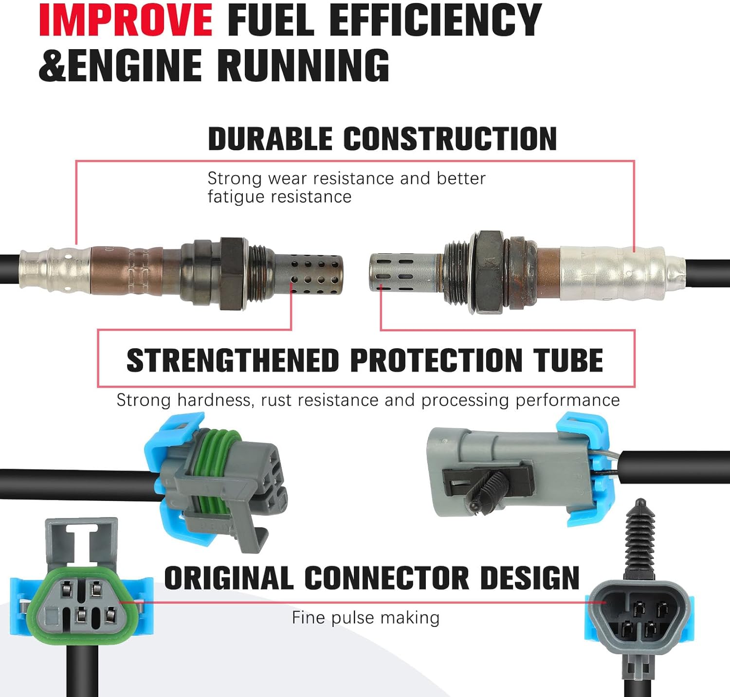 O2 Oxygen Sensor Compatible with for Buick Rainier 2004-2005 for Chevrolet Colorado 2004-2005 Upstream 234-4119 2PCS