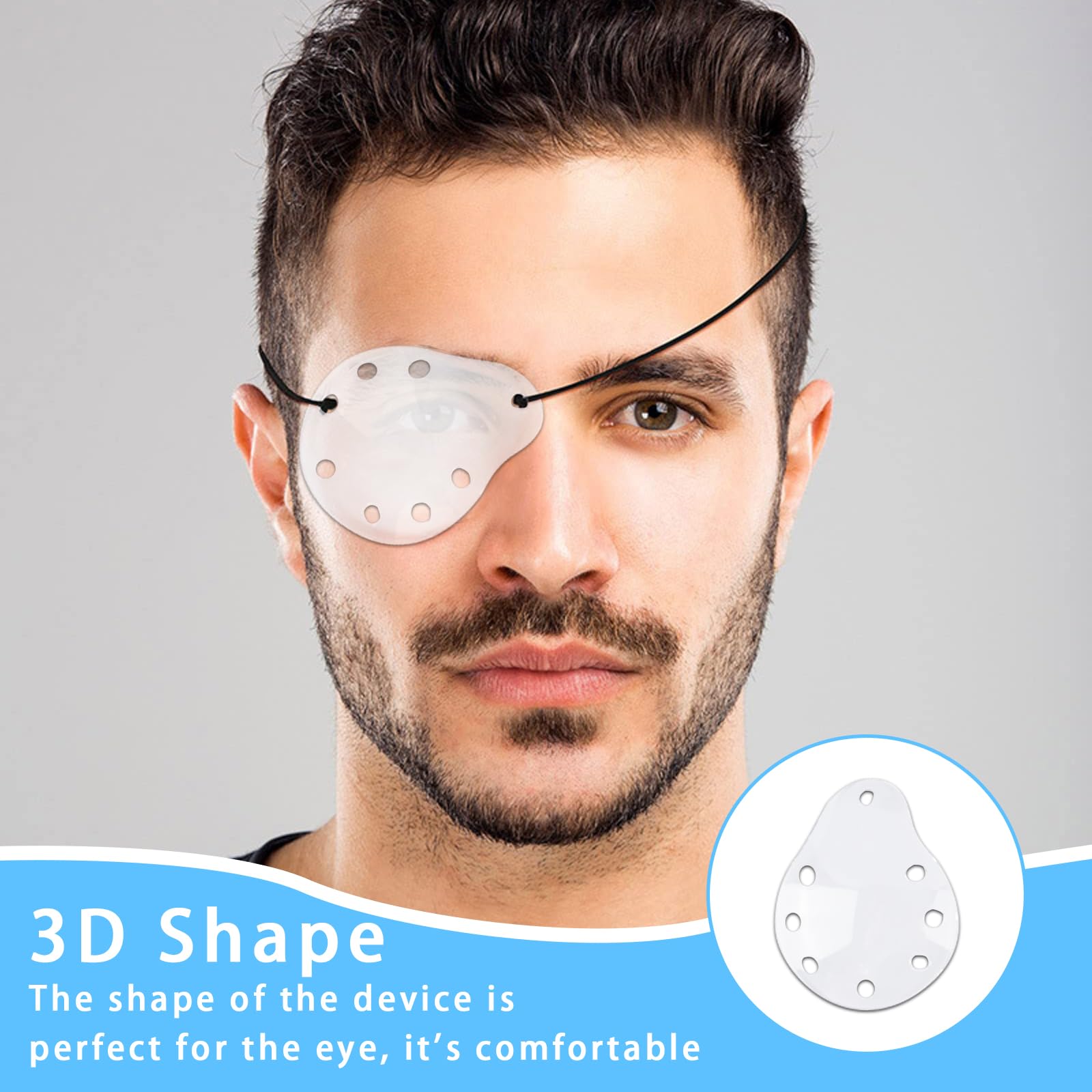 4 Pièces Masque Oculaire Transparent Protection Des Yeux Poreux En Plastique