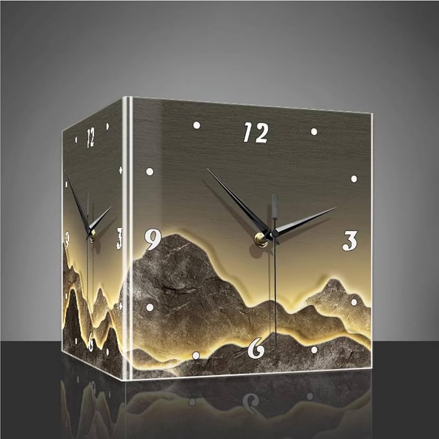 インテリア時計 MordenRetroRoundCornerClock(Black&Red) 電波時計 Morden Retro Round Corner Clock (Black&Red