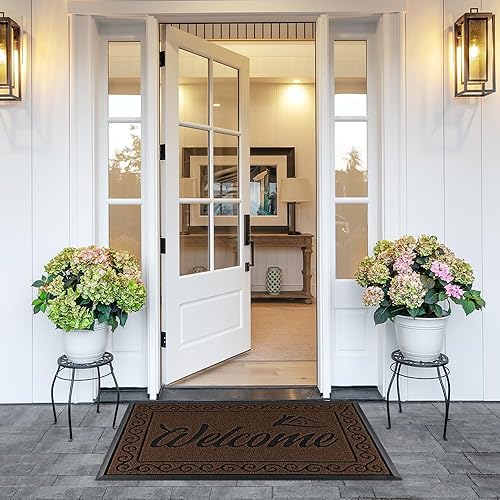Miniatura 7 de Yimobra Tapete de Bienvenida, Tapetes Resistente y Robusto para Entrada de Casa InteriorExterior, Felpudo de Puerta Delantera para Patio Exterior,