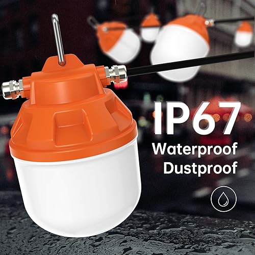 Miniatura 4 de Guirnalda de luces de construcción resistente al agua IP67 para sitios de construcción, renovación, pasarelas, patios, cuevas de minas, exteriores y