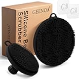Silicone Face & Body Scrubber Set, Exfoliating Body Scrubber Face Scrubber with Dense Bristles & Non-Slip Handle, Gentle Silicone Loofah Face Brush for Good Lathering and Deep Cleansing(Black)