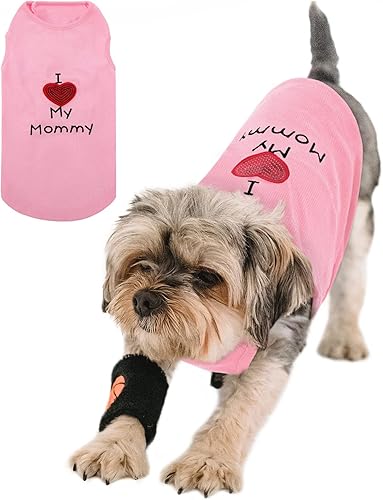 Perferhouse - Camiseta para perro con patrón de amor, cómodo chaleco de algodón para perro de secado rápido, ropa para mascotas para perro, gato,