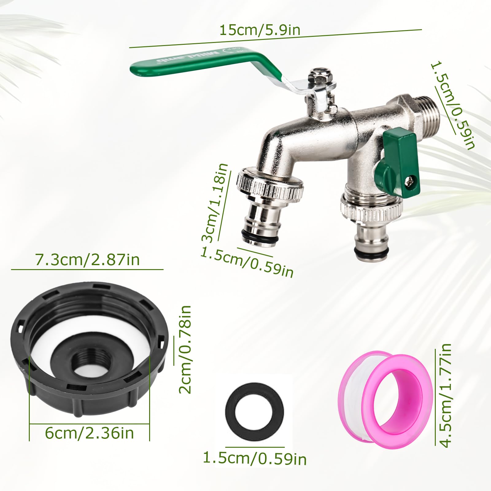 CONTENITORE IBC RUBINETTO di scarico serbatoio acqua piovana adattatore