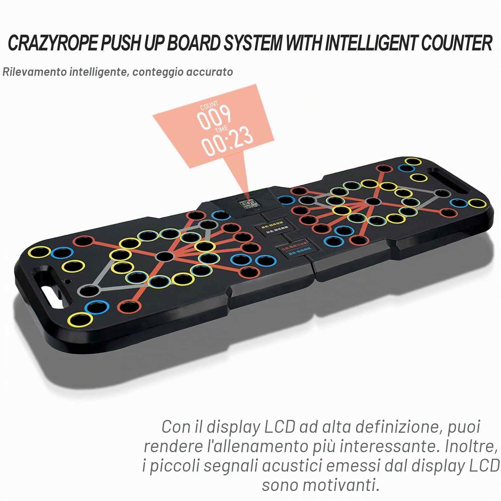 41 in 1 Push Up Rack Board Fitness Gear Power Press Push Up Staffa System Workout Training Gym Esercizio Rack per Body Building Allenamento con Fascia di Resistenza＆Contatore Intelligente
