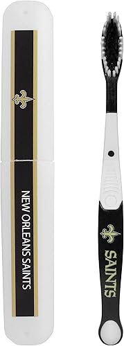 Siskiyou Sports NFL New Orleans Saints - Juego de cepillo de dientes y estuche de viaje, unisex, color blanco, talla única