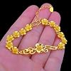 Eastfeeling 24K Thai Baht Yellow Gold Gp Chain Charm Bracelet Women Jewelry 8.5