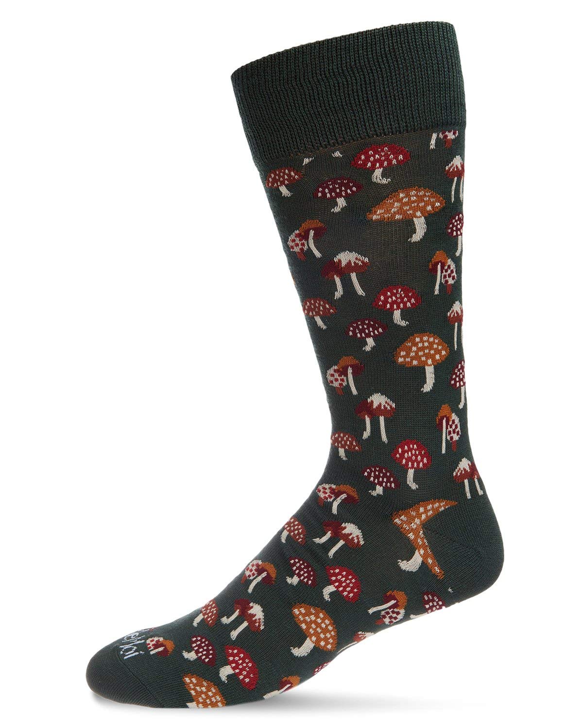 MeMoiMen's Mushroom Fields Bamboo Blend Novelty Crew Sock