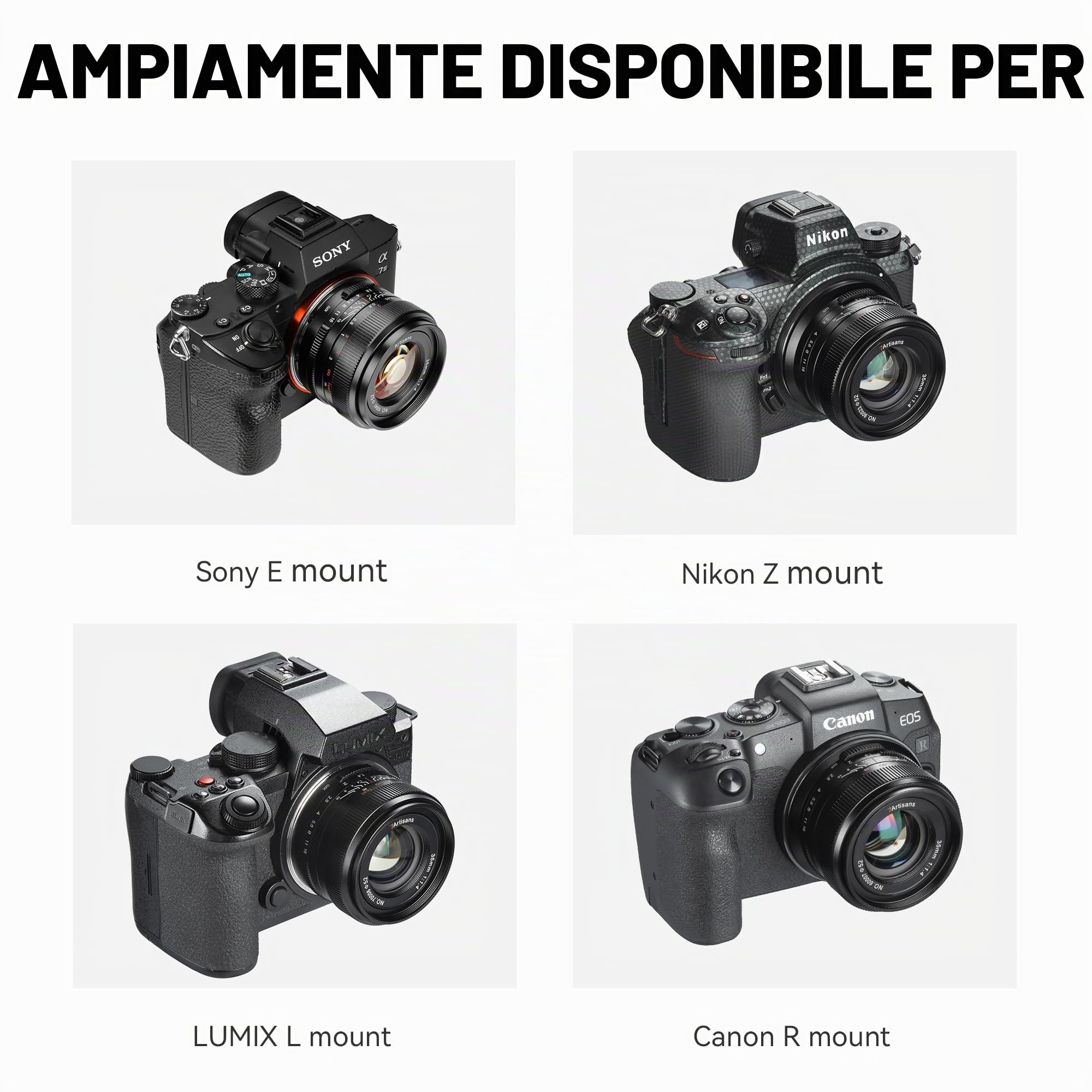 7artisans 35mm F1.4 Mark Ⅲ Full Frame Messa a fuoco manuale Prime Lens Grande apertura Compatibile con Sony E Mount Mirrorless Telecamere A7 A7R A7S A7RⅡ A7SⅡ A9 A7C A1 A7RIII A7III A7RIV A9II