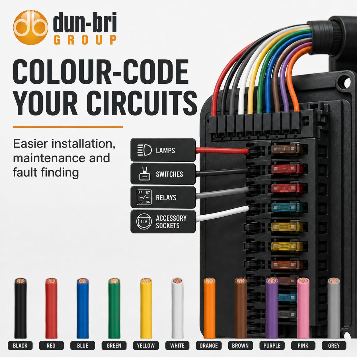 DBG - Cable automotriz de pared delgada de un solo núcleo, 1,0 mm² (16,5 A), 17 AWG, aislamiento de PVC a alta temperatura, ideal para proyectos de 12 V de autos, marinos y eléctricos (11 paquetes de