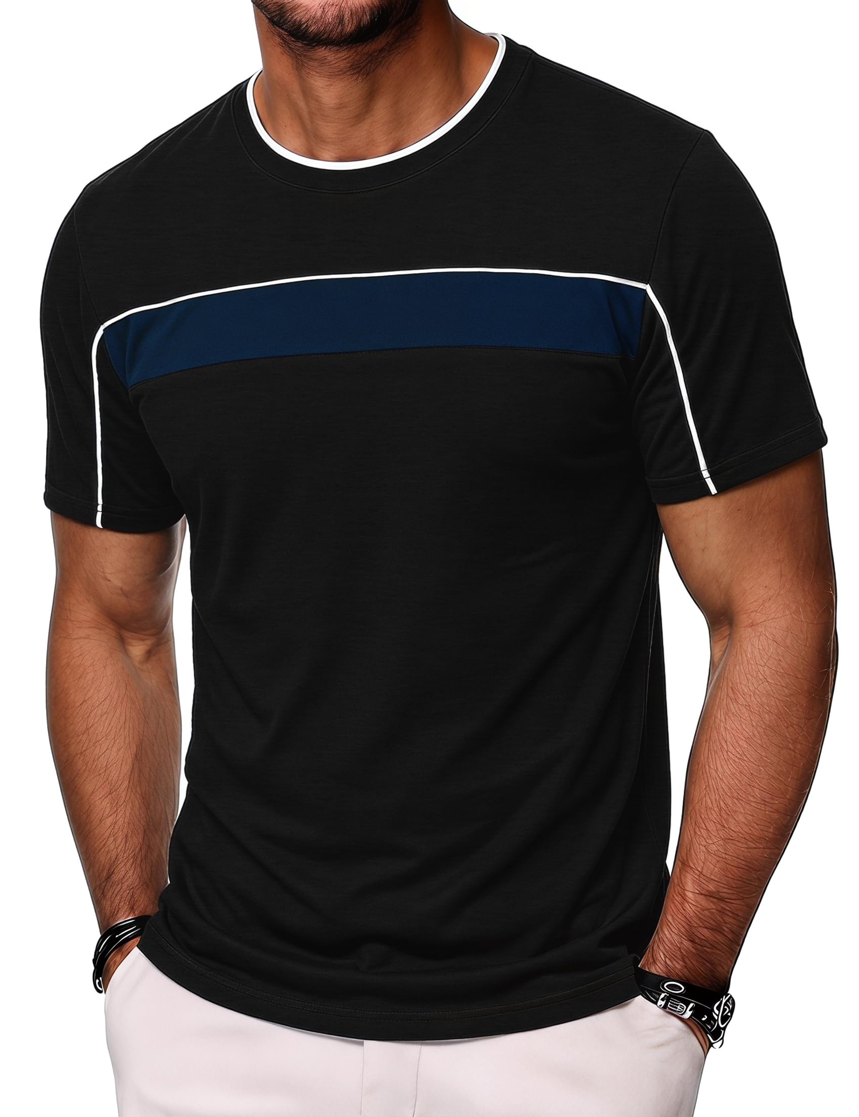 Quoboquo Herren T-Shirt Kurzarm, Hochwertiges Baumwollshirt