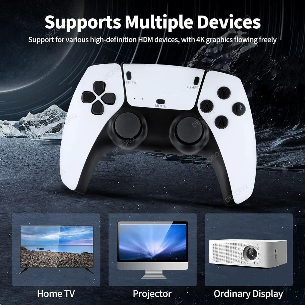 Console di Gioco Retro Senza Fili, Console Retro Wireless 4K, Set con 2 Controller Neri, Dongle HDMI, 9 Emulatori Integrati, 20.000+ Giochi Preinstallati, Versione 2026 (128G With 40000Games White)