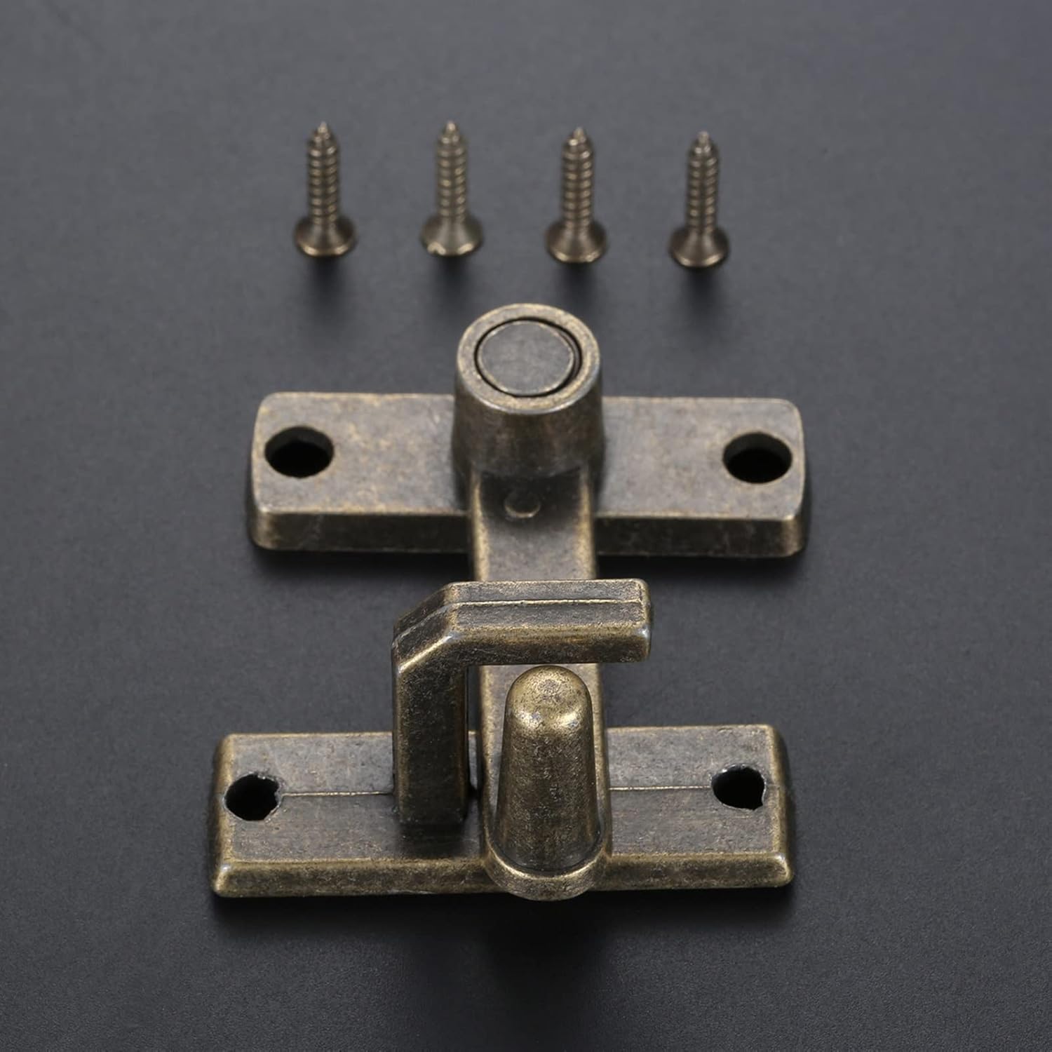 Zinc Alloy Door Lock,Stainless Steel Latch Lock，Slide Latch,Gate Bolt Lock,Bolt Sliding Door Lock, 1 PC Sliding Window Door Lock Handle Metal Door Latch Home Safety Chain Bronze Guard Latch Bolt with