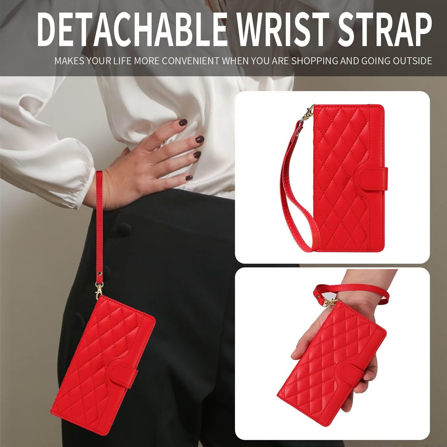 For Motorola Moto G15/G15 Power Leather Phone Case Wallet Colors Block Style Folio Flip Cover Zipper Pocket Anti Theft Multi Card Slot Cash Holder Photo