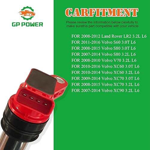 Miniatura 4 de Paquete de bobinas de encendido 30684245 306842450 LR002954 UF-594 UF594 C1723 6G9N-12A366 099700-1070 Juego de 6 compatibles con Land Rover LR2