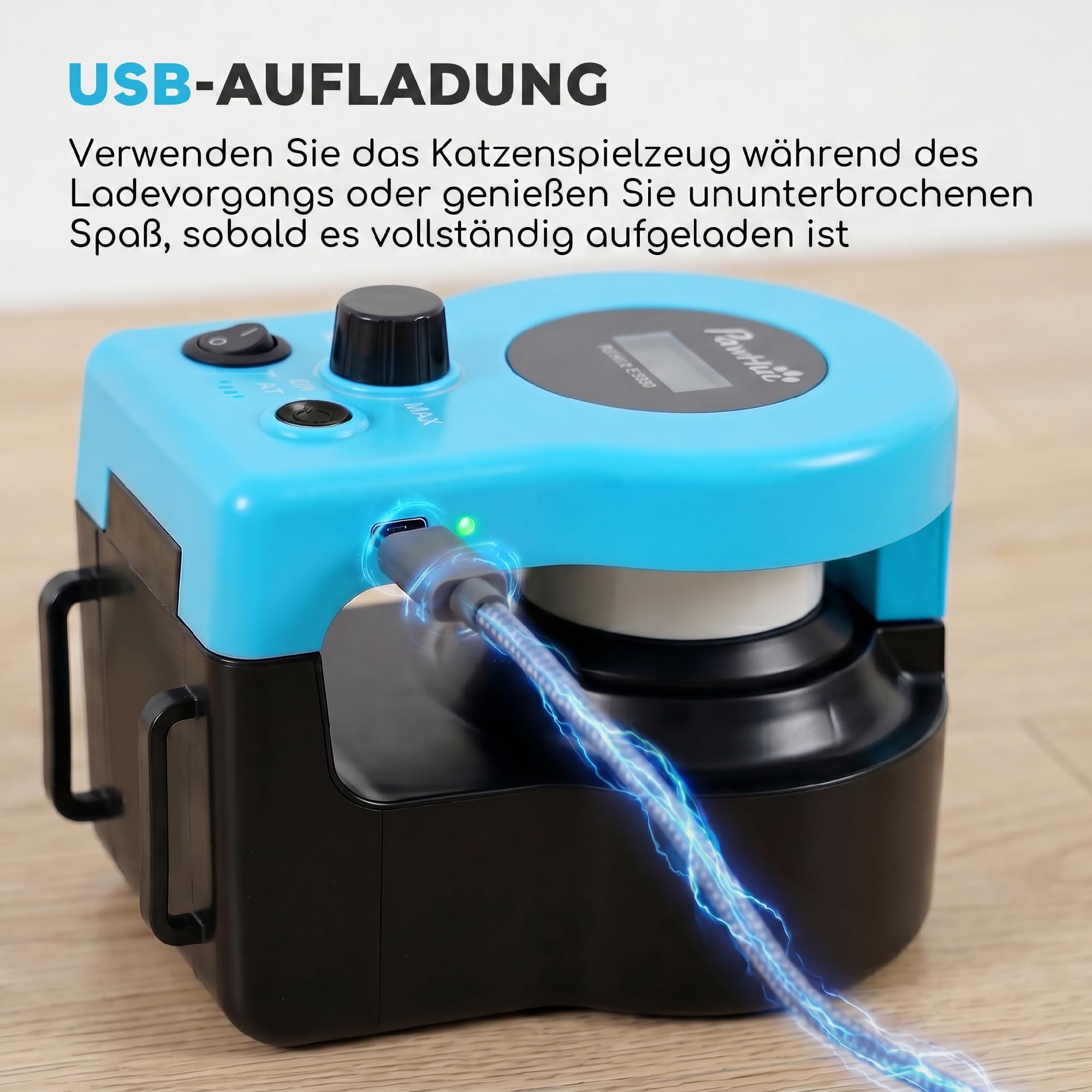 PawHut Juguete interactivo para gatos automático/teledirigido, cinta de correr para gatos autoempleo, juguete de caza de gatos simulado eléctrico con velocidad ajustable senderos ajustables