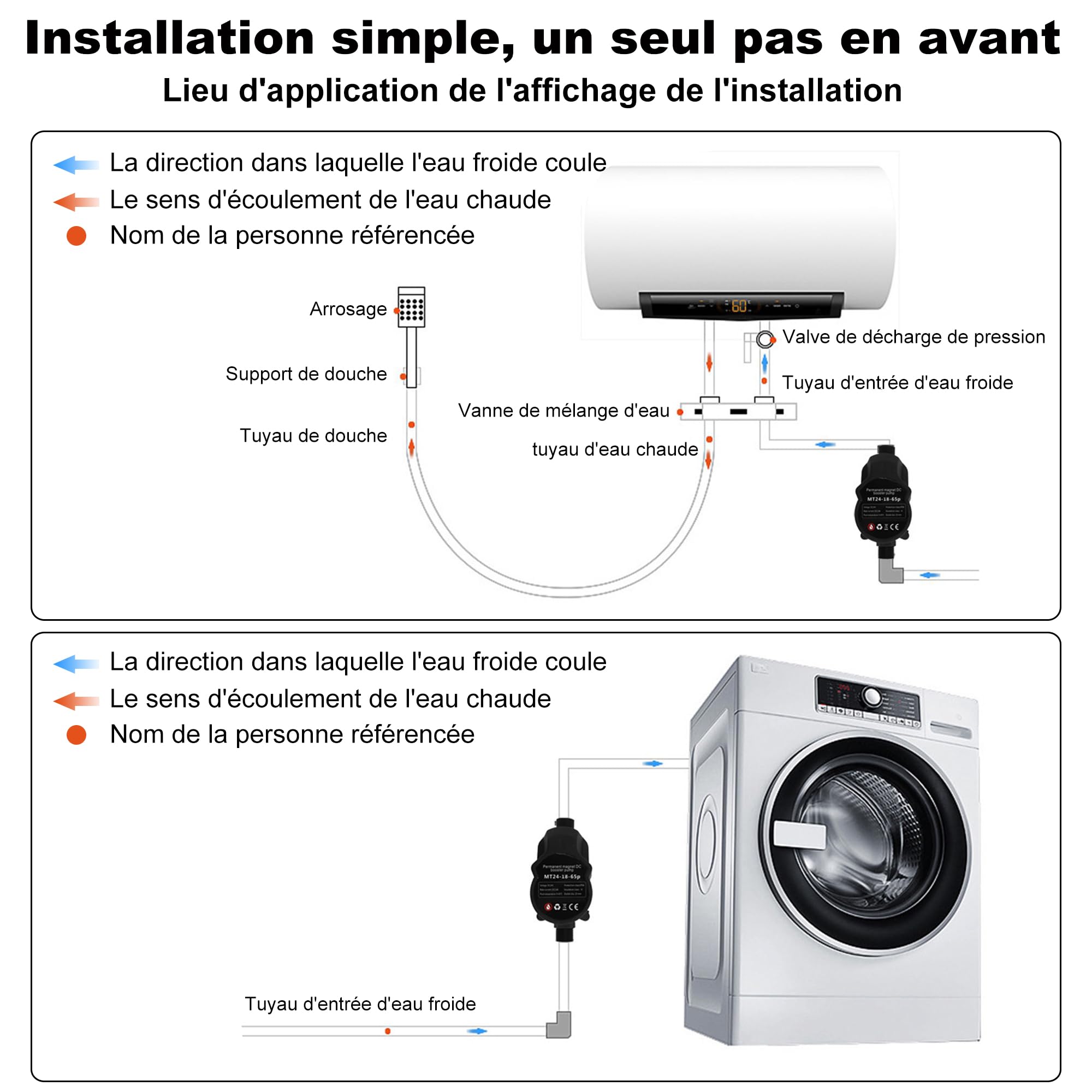 Pompa Aumento Pressione Acqua Automatica - Booster Doccia, Basso Rumore, Protezione Da Mancanza Acqua - Foto 8
