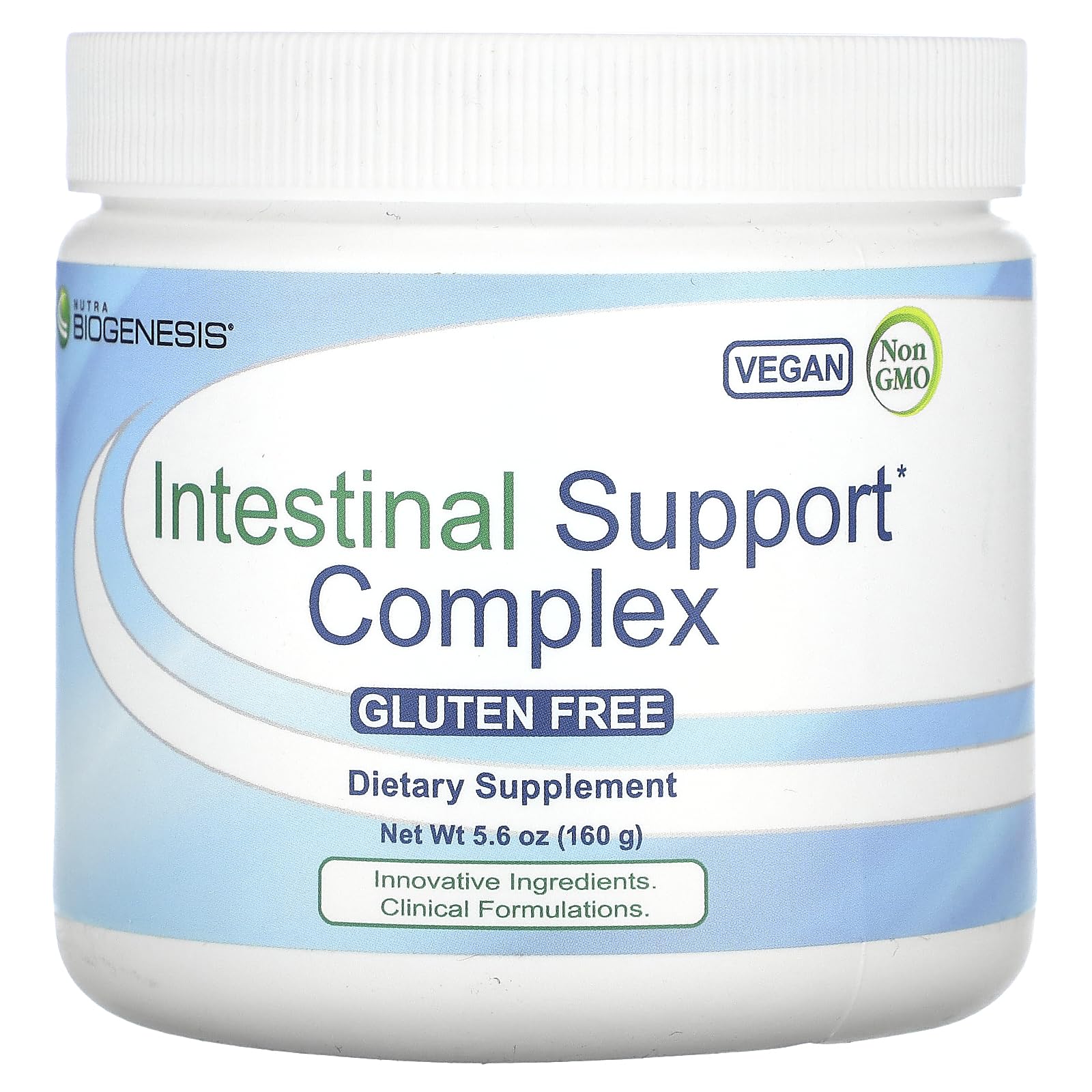 Nutra Biogenesis Intestinal Support Complex - Gut Health Powder, GI Intestinal Supplement for Women & Men, L-Glutamine, Slippery Elm, Marshmallow & Licorice - 5.6 oz (20 Servings)