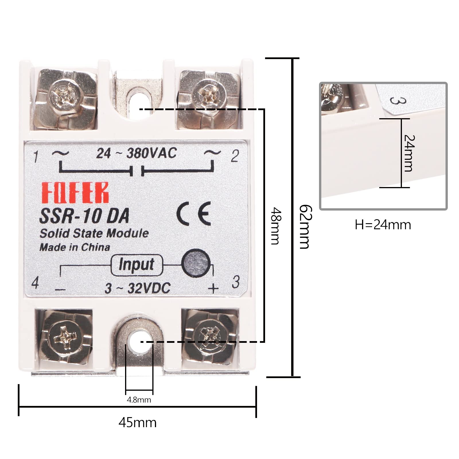 Snapklik.com : 3pcs SSR-10DA Solid State Relay Single Phase Semi ...