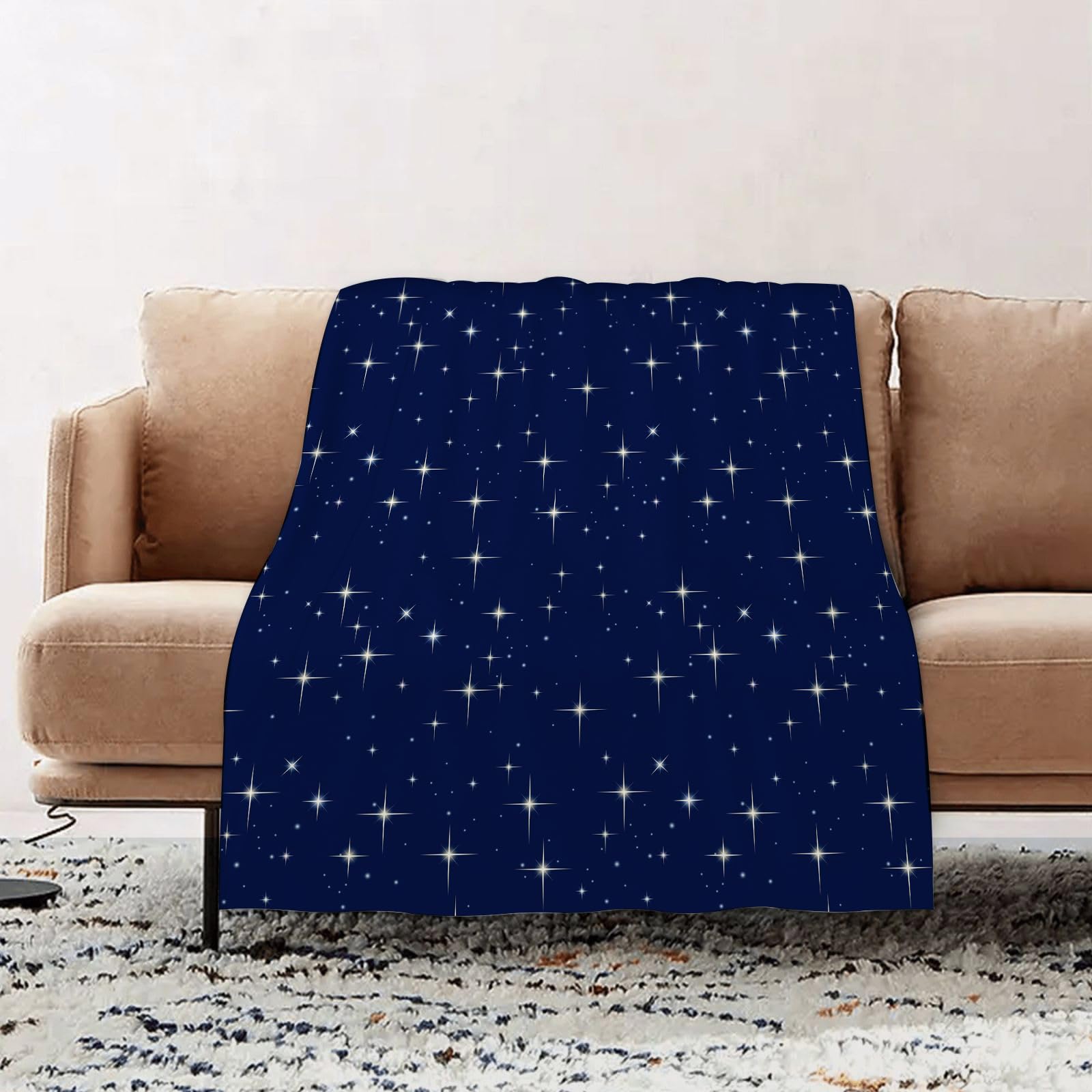 Kuscheldecke Flauschig Decke Fleecedecke Nachthimmel mit Sternen. Vektornahtlos Wohndecke Warm Winter Weich,Decke Couch Blanket,Wohn- & Kuscheldecken 100 x 130 cm,Sofa überwurfdecke