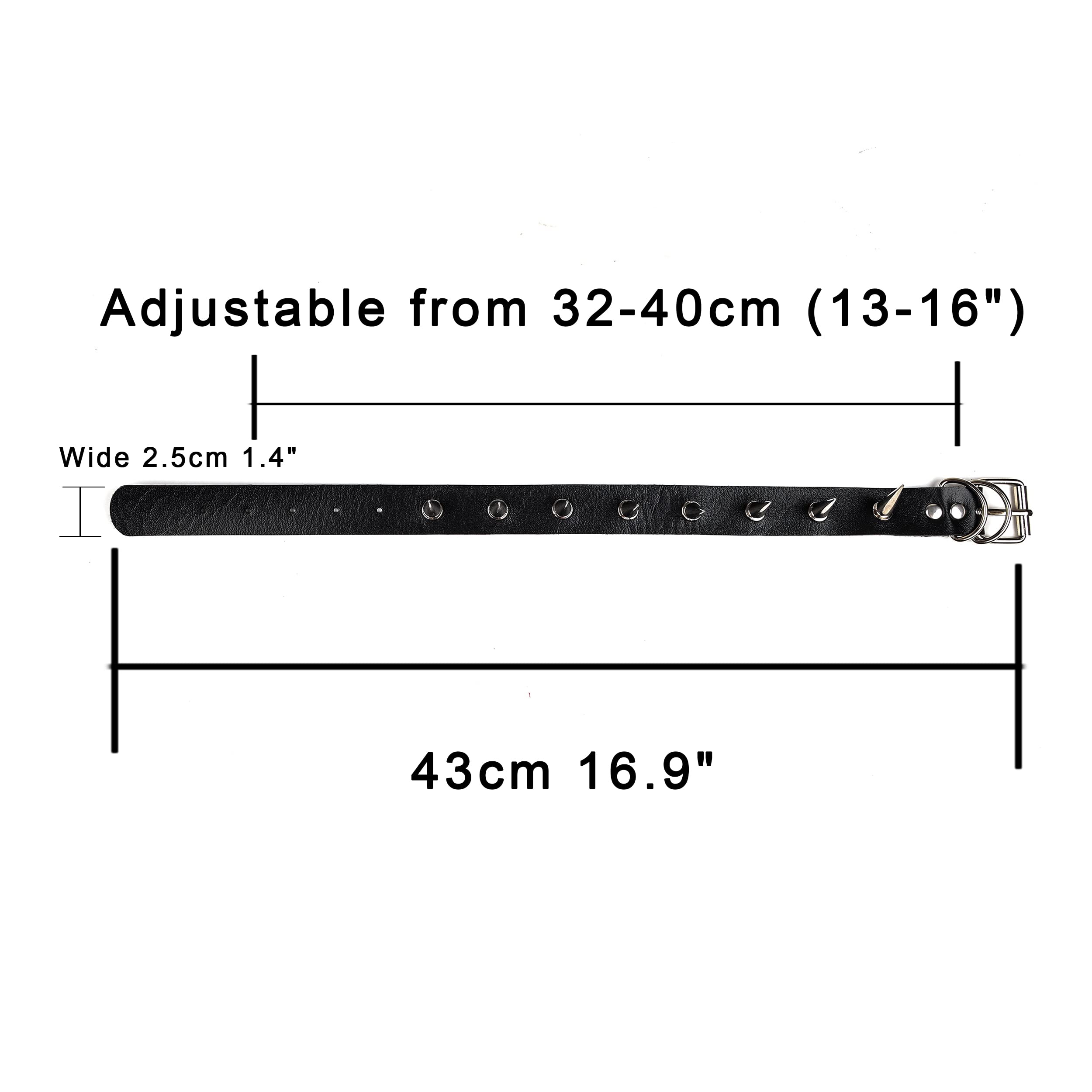 Manfnee Cool Punk Gothic Collar for Women and Men Black PU Leather Vingate Necklace Adjustable: C:1pcs