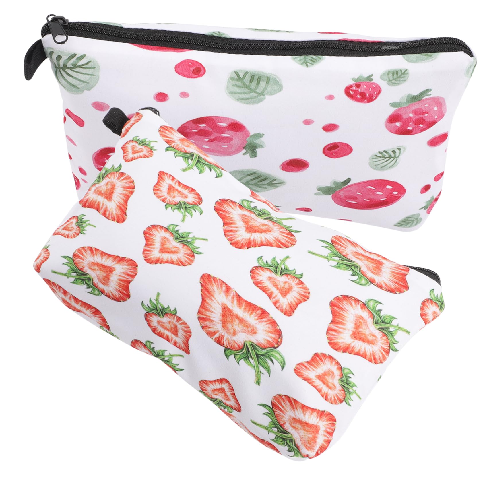 Beaupretty Lot De 5 Trousses De Maquillage pour Filles avec Rouleau De Pinceaux Motif Fraise Tendance Fermeture Éclair Trousse De Toilette 2 Pièces X 5
