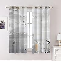 Vista 661 de Cenefas de cocina modernas con patrón de cobre marrón dorado para ventanas, cenefas opacas abstractas de marcas de arañazos y cortinas opacas