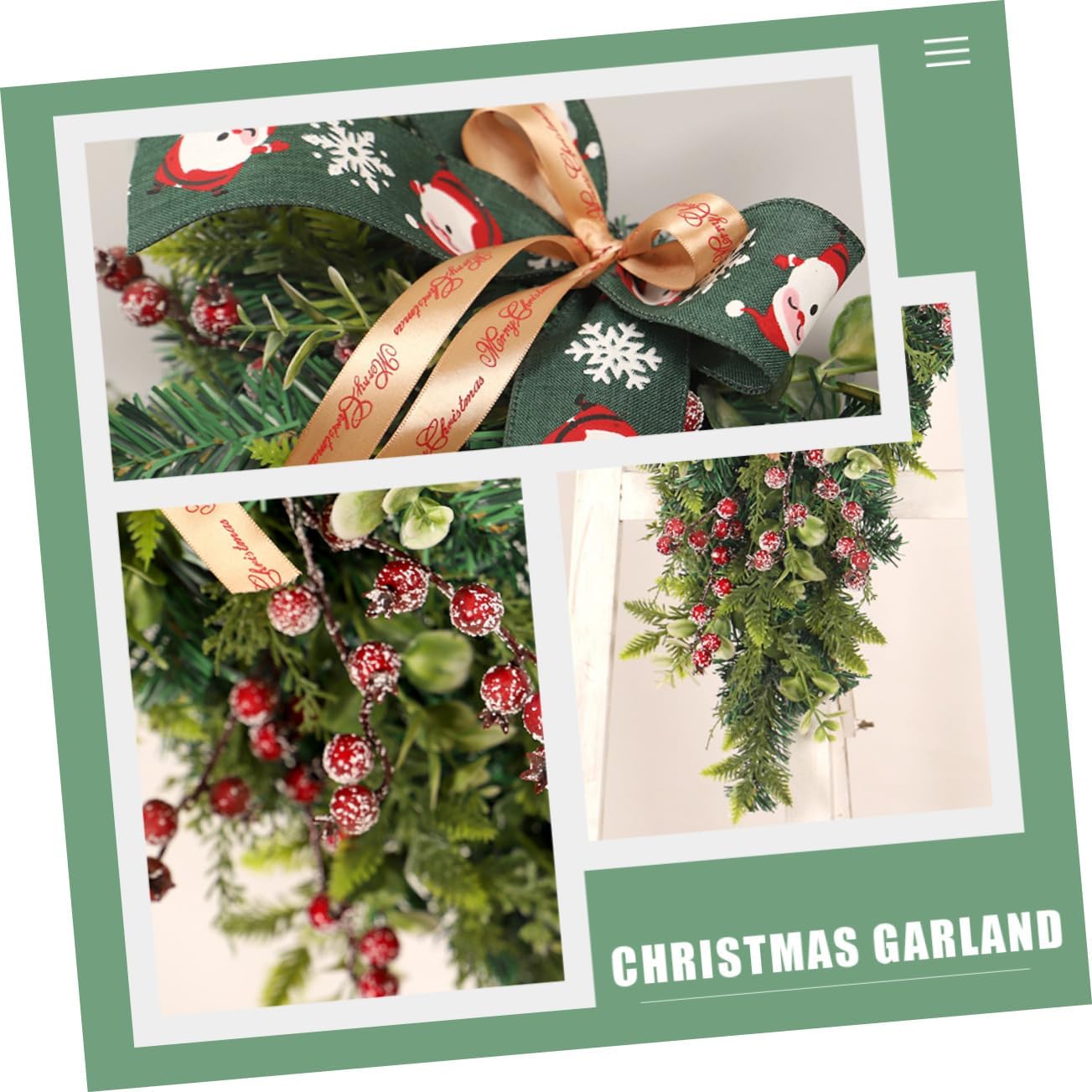 Didiseaon Bowkont Christmas Swag Wreath Elegant Eucalyptus Door Hanging Ornament for Holiday Decor for Walls and Staircases