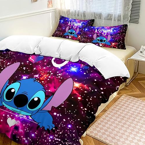 Miniatura 5 de PRAMARTH Juego de ropa de cama de 3 piezas con diseño de anime, 1 funda de edredón y 2 fundas de almohada, regalos para niñas y niños, juego de