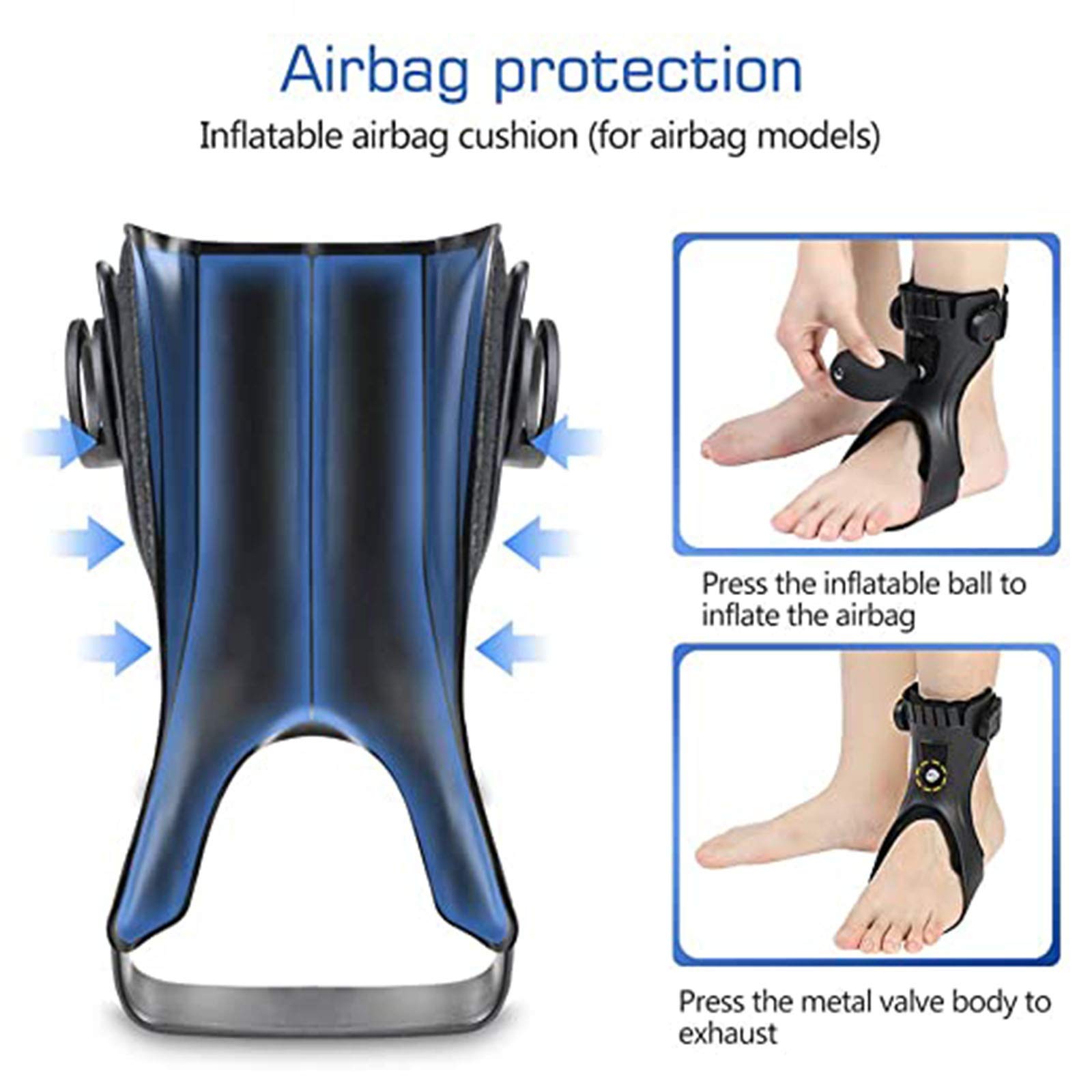 HUANGJUN Ortesis de caída del pie Soporte para el pie caído Tobillera Férula de Tobillo para esguinces, tendinitis/Mujeres y Hombres, 1 par, L