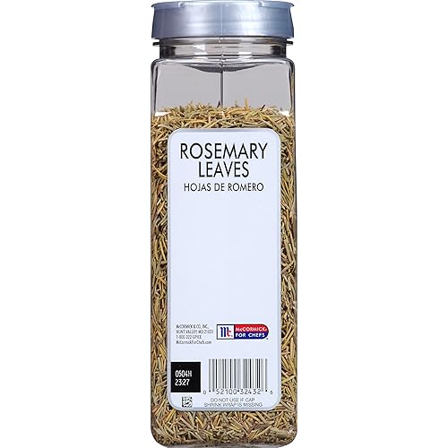 Vista 2 de McCormick Culinary Hojas de romero secas, 6 onzas, un recipiente de 6 onzas de hierbas secas de romero perfecto para condimentos y mezclas