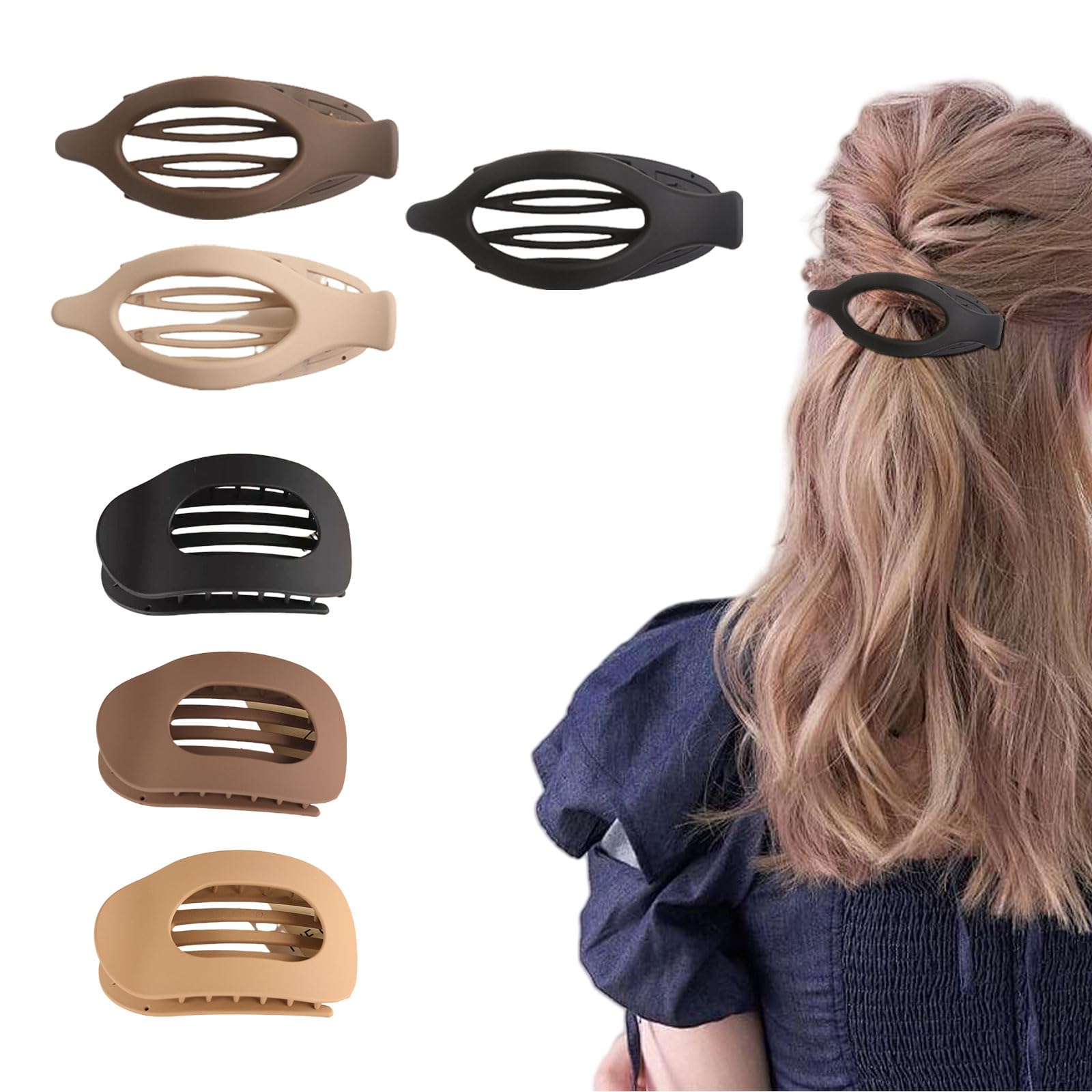 AstraGlam hair clips for women. The set comes with six clips in neutral colors