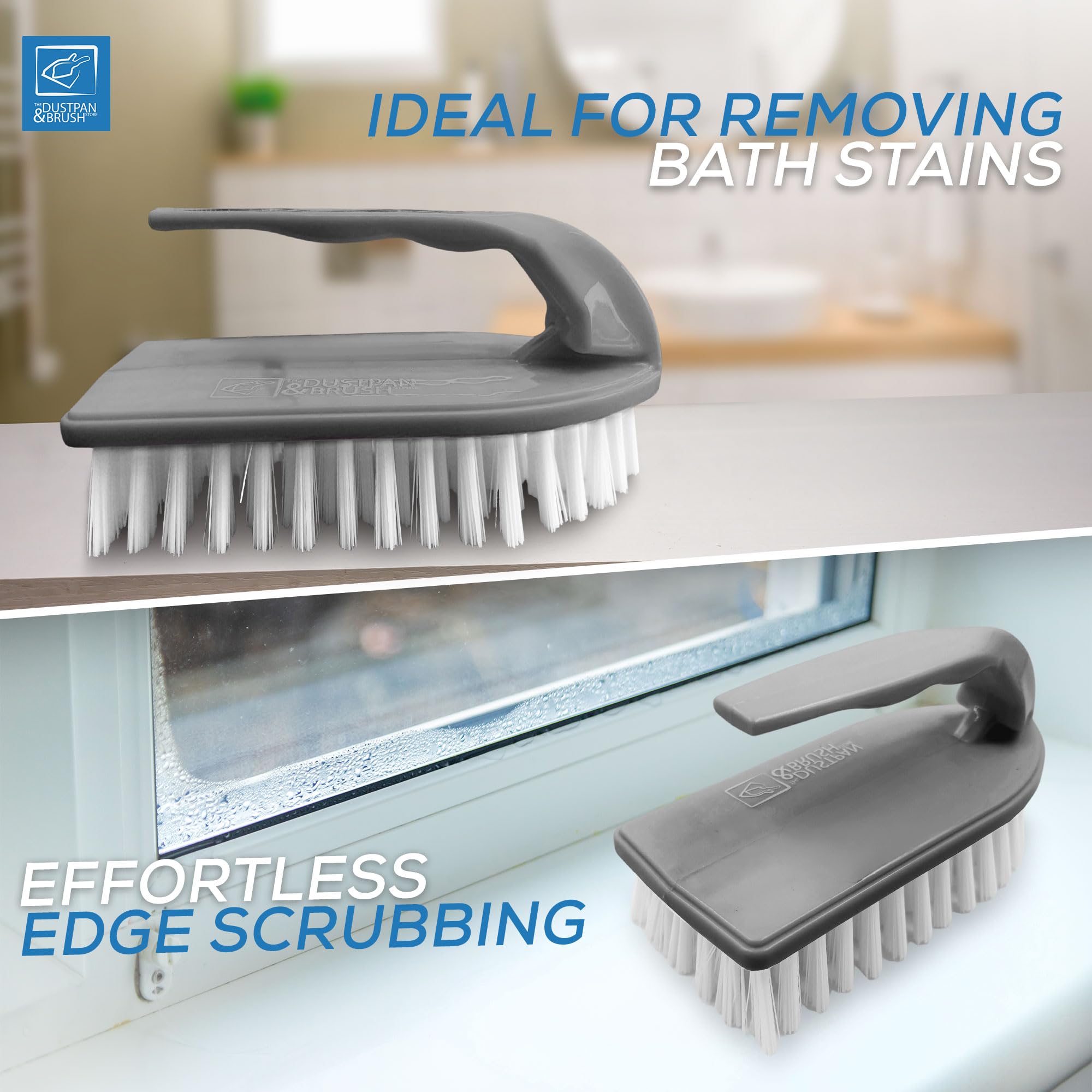 3 spazzole in plastica per la pulizia del pavimento, utensili manuali con setole rigide in nylon per la rimozione di muffe, calcare e malta, prodotti per la pulizia ergonomici e resistenti, per uso