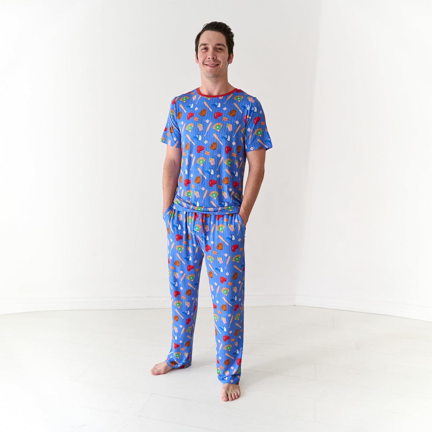 Little Sleepies Men's Pajama Shirt, Viscose Derived from Bamboo Mens Sleepwear, Soft Pajama Top, Short Sleeve Lounge T-Shirt - Image 2