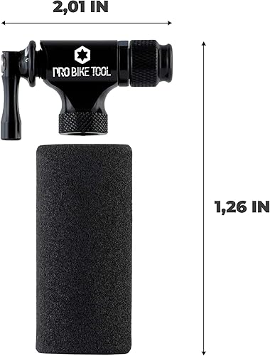 Miniatura 2 de Pro Bike Tool Inflador de CO2 rápido y fácil  Compatible con válvulas Presta y Schrader  Bomba de neumáticos de bicicleta para bicicletas de
