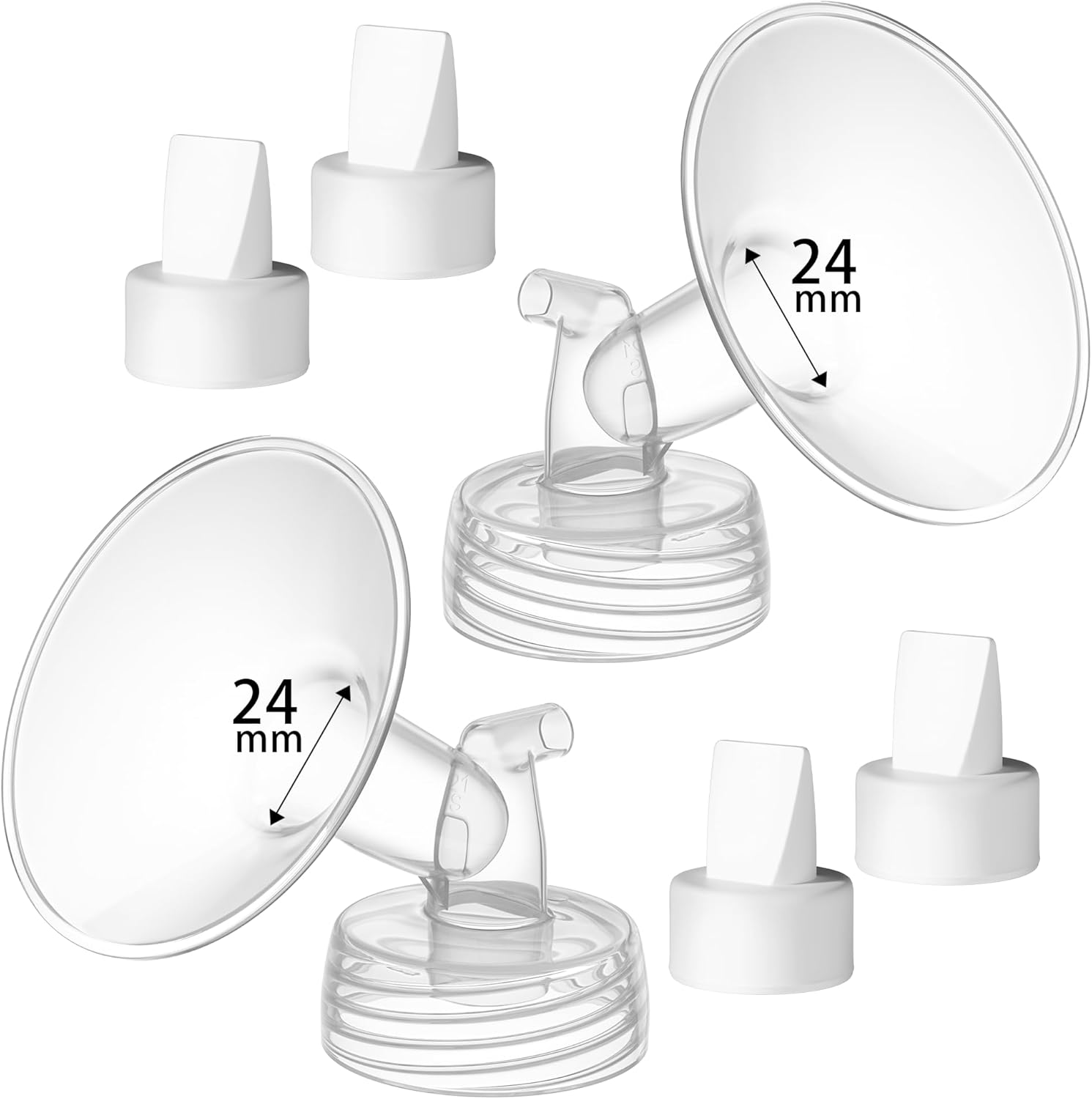 21mm Breast Pump Parts Replacement Kit Compatible with Spectra S1 S2, Flange & Duckbill Valve Set, BPA Free Accessories, 6 Pack