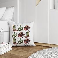 Vista 2 de Fundas de almohada de Navidad occidental de 18 x 18 pulgadas, decoraciones de Navidad occidentales, fundas de almohada decorativas con botas