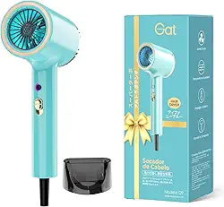 Gat Secador de Cabelo Profissional, 2000W, 3 Temperaturas Quente e Frio, Compacto e Portátil, Ideal Para Viagem e Uso Familiar, Anti-Frizz, Secagem Rápida, Design Moderno (Tiffany, 127V)