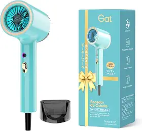 Gat Secador de Cabelo Profissional, 2000W, 3 Temperaturas Quente e Frio, Compacto e Portátil, Ideal Para Viagem e Uso Familiar, Anti-Frizz, Secagem Rápida, Design Moderno (Tiffany, 220V)