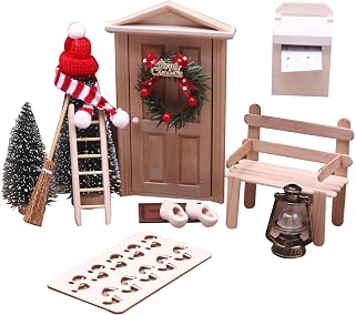 15Pcs/Set Dollhouse Christmas Decorations Dollhouse Furniture Miniature Christmas Decoration DIY Miniature Simulation Fairy Door Xmas Themed Cute Realistic Dollhouse Furniture