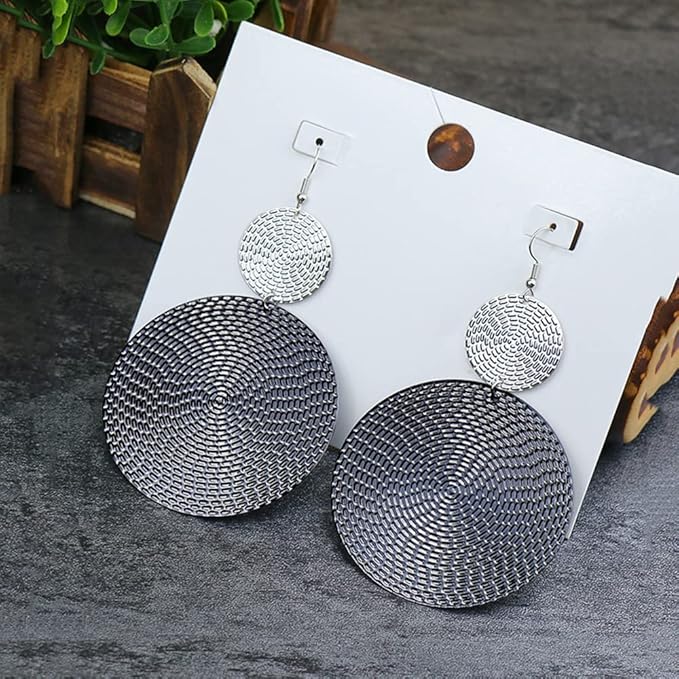 Exagérez Boucles D'oreilles Géométriques Noires Boucles - Temu France